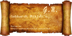 Gebhardt Miklós névjegykártya