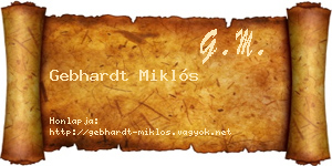 Gebhardt Miklós névjegykártya